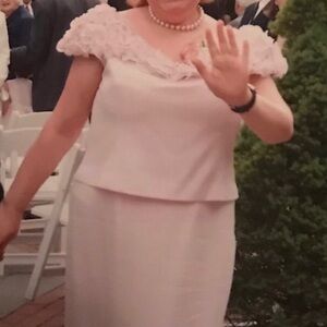 Daymor Couture Pink off the shoulder gown